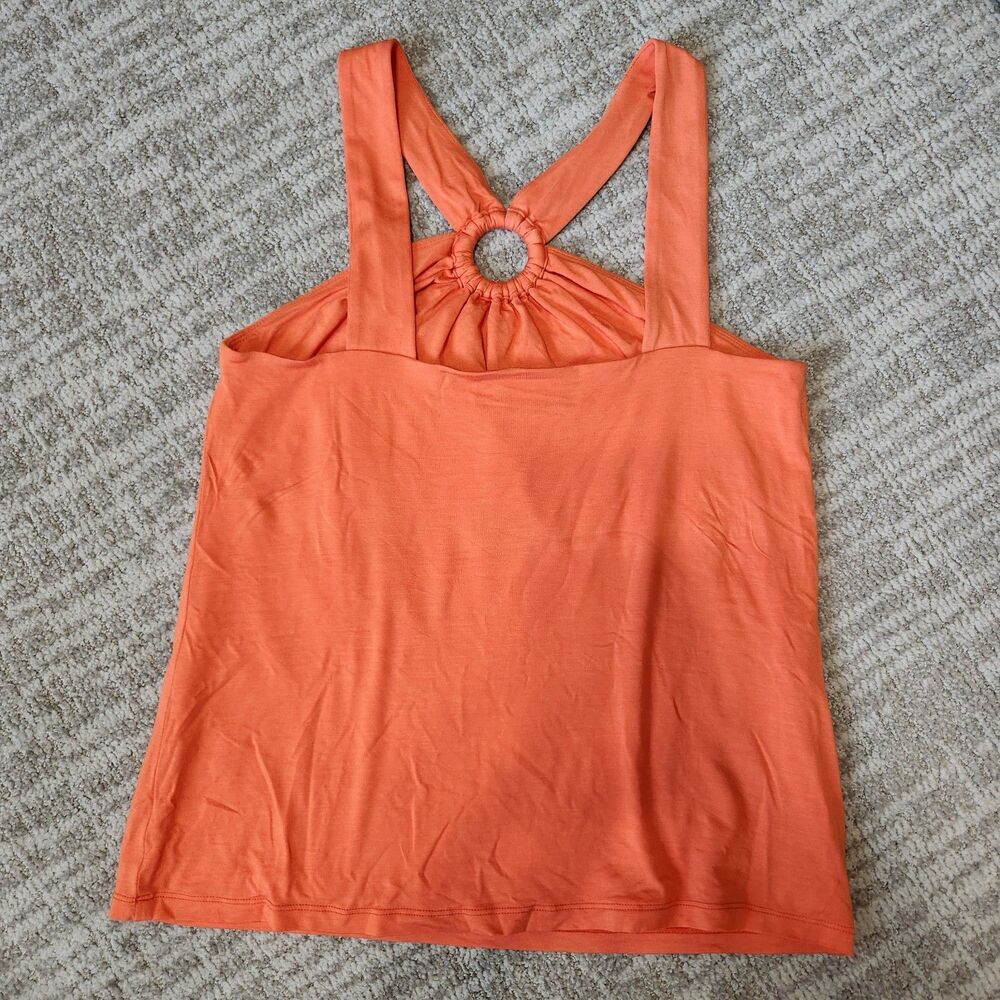 Trina Turk women's key hole shelf bra tank top orange size M - Picture 6 of 10